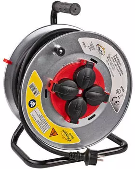 KesTek Stahlblech Kabeltrommel 25m H07RN-F 3G2,5mm&sup2; 4x230V IP44 (40310KT)