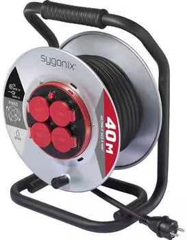 Sygonix Kabeltrommel 40 m Schwarz Schutzkontakt-Stecker (SY-10236111)