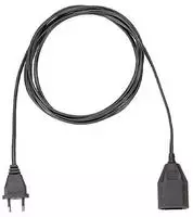 Euro-Verl&auml;ngerung, Flachleitung H03VVH2-F 2x0,75 mm2, L&auml;nge: 5m, schwarz