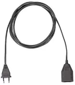 Bachmann Strom Verl&auml;ngerungskabel 2.5 A Schwarz 5m H03VVH2-F 2X 0,75 mm&sup2;