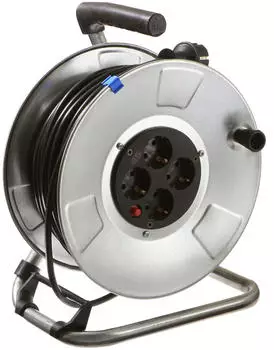 Bachmann Kabeltrommel ST 25m H05RR-F 3x1,5mm&sup2; 4-fach IP20 Stahlblech (398.181)