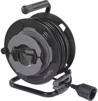 Sygonix SY-6618486 Kabeltrommel Schwarz Schutzkontakt-Stecker (SY-6618486)