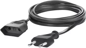 Sygonix Strom Verl&auml;ngerungskabel Schwarz 5m H03VVH2-F 2X 0,75 mm&sup2;