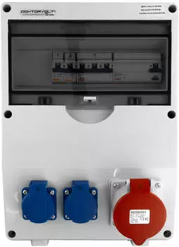 Doktorvolt TD-S/FI Baustromverteiler 1x32A 2x230V Schuko (DV-6725-D)