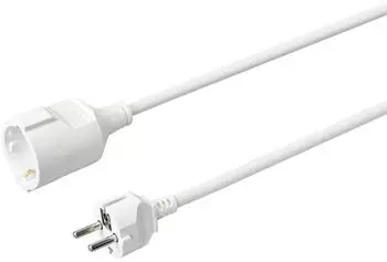 Sygonix Strom Verl&auml;ngerungskabel 16 A Wei&szlig; 5m H05VV-F 3G 1,5 mm&sup2;