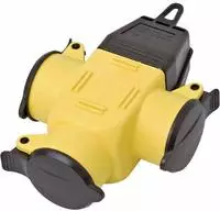 InterB&auml;r 9007-006.01 3fach-Kupplung Gummi 230V Gelb IP44