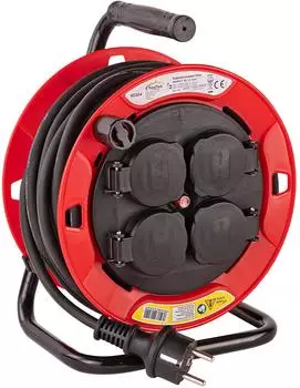 KesTek Kabeltrommel 10m, 4 Steckdosen, H05RR-F 3G1,5mm&sup2;, IP44 (40304KT)