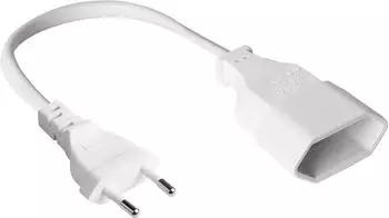 Good Connections Euro-Verl&auml;ngerungskabel Typ C auf Euro-Stecker, 0,75mm&sup2;, wei&szlig;, 0,2m (P0300-W002)