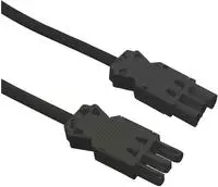 Verbindungsleitung mit Stecker und Ger&auml;tekupplung GST18 - 300 mm , schwarz