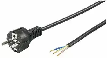 Goobay Schutzkontakt-Netzkabel, offenes Ende, 3x1,5mm&sup2;, 2m, schwarz (94701)