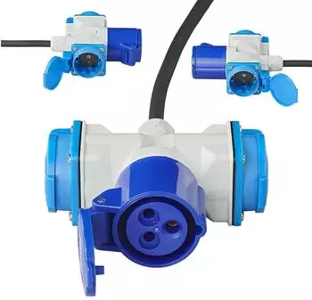 ProPlus Adapterkabel Schuko auf 1x CEE + 2x Schuko 2,5mm&sup2; 150cm (373515DE)
