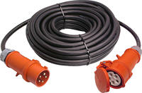 AS Schwabe 60518 Strom Verl&auml;ngerungskabel 32 A Schwarz 25.00 m H07RN-F 5G 4 mm2 mit
