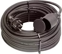 Gummi-verl&auml;ngerungsleitung 230v 50m Schwarz H07rn-f 3g2,5 Ip44
