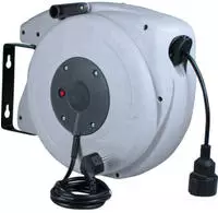 AS Schwabe 12645 Wandkabeltrommel 20m Schwarz Schutzkontakt-Winkelstecker,