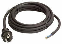 Gummi-Anschlussleitung 3m H05RN-F 3G1,0 sw Schutzkontaktstecker u. ca. 30mm