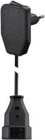 Nvb - 104576 Strom Verl&auml;ngerungskabel Schwarz 0.80 M H03vvh2-f 2x 0,75 Mm2 Mit