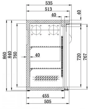 Combisteel 7450.0320 Barkühler Schwarz 3 Türen