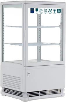 Metro Professional Kühlvitrine GGC2058, Glas/Kunststoff, 42.8 x 38.6 x 81 cm, 58 L, weiß - weiß Glas
