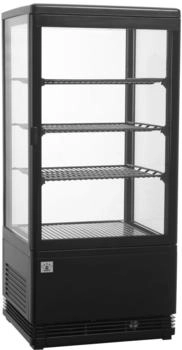 Metro Professional Panorama Tisch-Kühlvitrine GGC2078B, 42.8 x 38.6 x 96 cm, 78 L, schwarz - schwarz Multi-material 964513