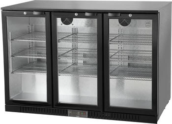 Metro Professional Barkühlschrank GBC3003, Aluminium / Glas, 135 x 53 x 86.5 cm, 308 L, Luftkühlung, 3-türig, schwarz - schwarz Multi-material 213619