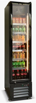 Wimar Gastro Getränkekühlschrank Kühlschrank Gewerbekühlschrank 220l 2-10°C 1 Glastür - schwarz WR KS-220N