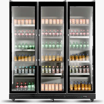 Wimar Gastro Lagerkühlschrank Kühlschrank Gewerbekühlschrank 1600l 2-10°C 3 Glastüren - schwarz WR KS-1680-N