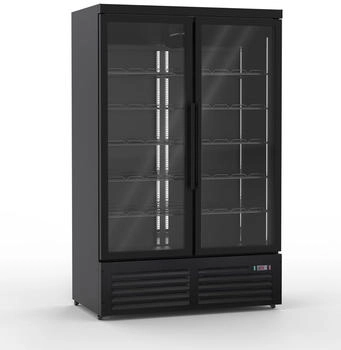 Wimar Gastro Getränkekühlschrank Kühlschrank Gewerbekühlschrank 1250l 2-10°C 2 Glastüren - schwarz WR KS-1038N