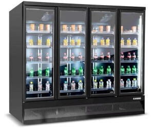 Wimar Gastro Getränkekühlschrank Kühlschrank Gewerbekühlschrank 2500l 2-10°C 4 Türen - schwarz WR KS-2500-N