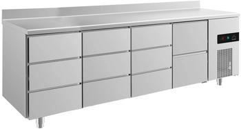 A&S polarny Kühltisch -2 bis +8°C 2330x700x850mm mit 1x zwei Schubladen und 3x drei Schubladen u. Aufkantung (4DDDZA)