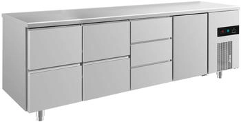 A&S polarny Kühltisch -2 bis +8°C 2330x700x850mm mit 1x Tür und 3x zwei Schubladen (4ZZDT)