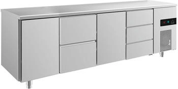 A&S polarny Kühltisch -2 bis +8°C 2330x700x850mm mit 2x Türen, 1x zwei Schubladen und 1x 3 Schubladen (4TZTD)