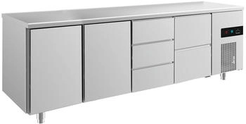 A&S polarny Kühltisch -2 bis +8°C 2330x700x850mm mit 2x Türen, 1x zwei Schubladen und 1x 3 Schubladen (4TTDZ)