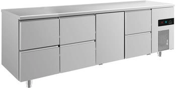 A&S polarny Kühltisch -2 bis +8°C 2330x700x850mm mit 1x Tür und 3x zwei Schubladen (4ZZTZ)