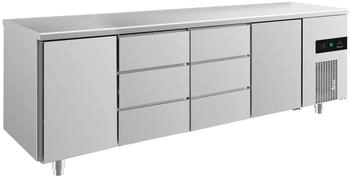 A&S polarny Kühltisch -2 bis +8°C 2330x700x850mm mit 2x Türen und 2x drei Schubladen (4TDDT)