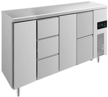 A&S polarny Kühltisch -2 bis +8°C 2330x700x850mm mit 2x Türen, 1x zwei Schubladen und 1x 3 Schubladen (4TDTZ)