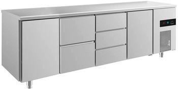 A&S polarny Kühltisch -2 bis +8°C 2330x700x850mm mit 2x Türen, 1x zwei Schubladen und 1x 3 Schubladen (4TZDT)