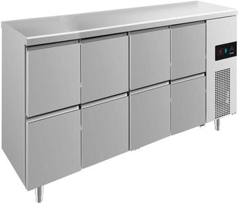 A&S polarny Kühltisch -2 bis +8°C 2330x700x850mm mit 4x zwei Schubladen 233x85x70 cm (BxHxT); silber Kühltisch -2 bis +8°C 2330x700x850mm mit 4x zwei Schubladen