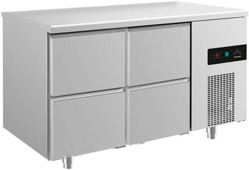 A&S polarny Kühltisch -2 bis +8°C 1400x700x850mm mit 2x zwei Schubladen 140x85x70 cm (BxHxT); silber Kühltisch -2 bis +8°C 1400x700x850mm mit 2x zwei Schubladen