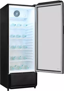 Exquisit GKS220-GT-431D schwarz - 810930407 – Umluftsystem für konstante Kühlung bei regelmäßigem Zugriff