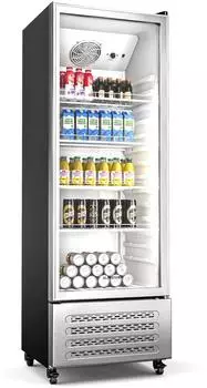 Klarstein GrandCooler Getr&auml;nkek&uuml;hlschrank 270 L LED-Beleuchtung mit Rollen 4 Regale B