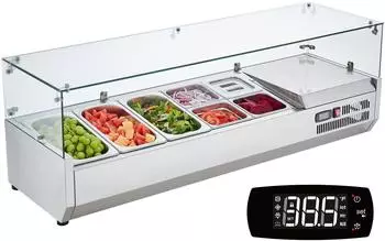 VEVOR Gew&uuml;rzzubereitungsstation 150W 3x1/3 + 4x1/6 Beh&auml;lter Edelstahl