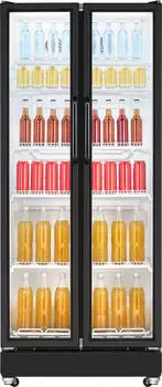 Bomann KSG 7294 Glas-Fl&uuml;gelt&uuml;r-K&uuml;hlschrank 545l, 80cm, schwarz (772941)