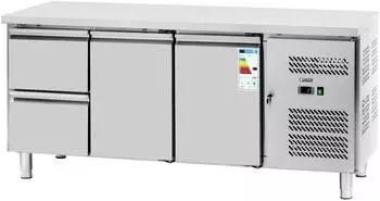 Royal Catering RCS-417D Pizzak&uuml;hltisch 417L, 2x GN 1/2, 2 Schubladen, 179x70cm (RCS-417D)