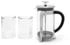 Leopold Vienna 3-tlg. Kaffeebereiter Set 600 ml für 5 Tassen Kaffee Pressstempelkanne aus Glas