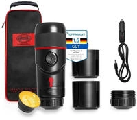 HEYNER Reisekaffeemaschine Espresso GO rot|schwarz 7.5 cm x 23.8 cm x 23.8 cm