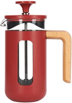 La Cafetiere Pisa Kaffeebereiter aus Edelstahl für 3 Tassen Rot in Geschenkverpackung