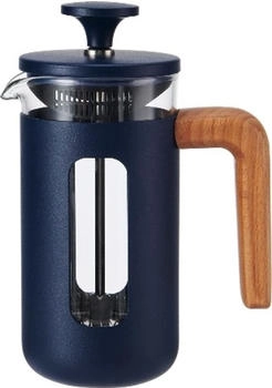 La Cafetiere Cafetière 3 Tassen 0,35 L Edelstahl Glas Holz Blau Pisa