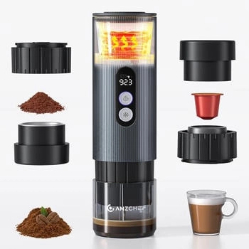 Amzchef Tragbare Espressomaschine mit Akku JHB-CE-GC-CP024-BU