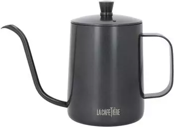 La Cafetiere Schwanenhals-Kaffeekanne, Edelstahl, matt schwarz, 600ml