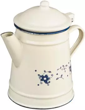 ibili Sena Kaffeekanne konisch emaillierter Stahl wei&szlig;/blau 1L (ZF83773_918710)